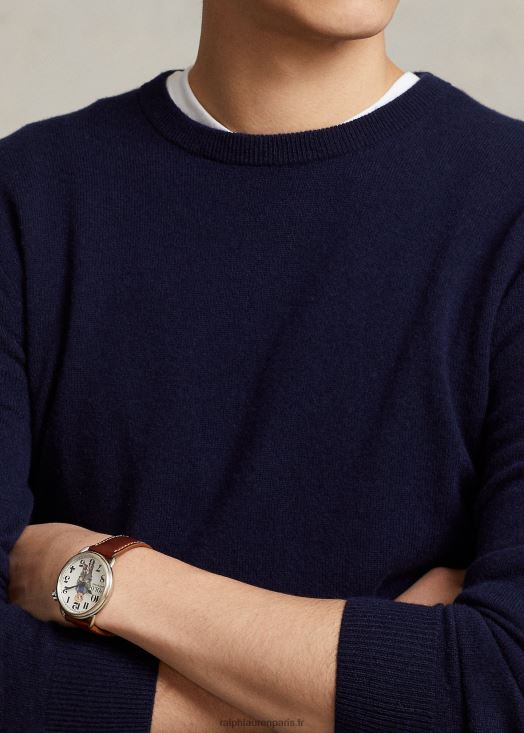 pull ras du cou en cachemire lavable 46T60T598 Hommes Ralph Lauren chasseur marine