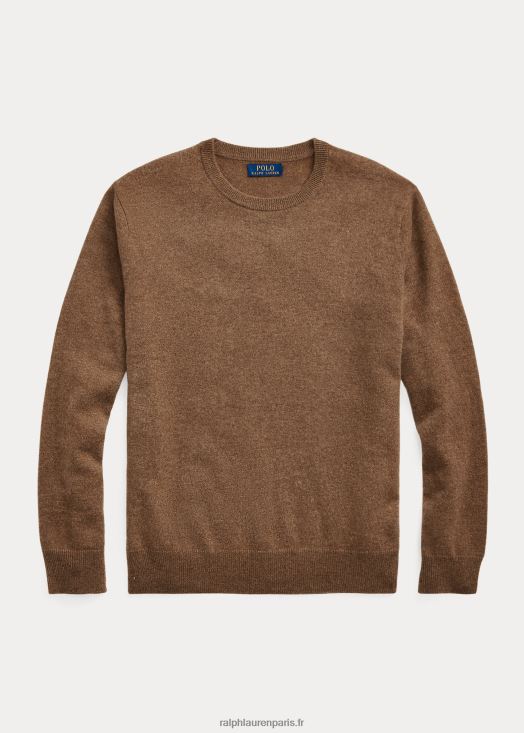 pull ras du cou en cachemire lavable 46T60T600 Hommes Ralph Lauren brun shetland chiné