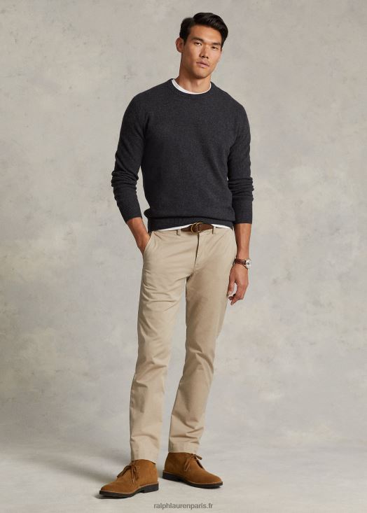 pull ras du cou en cachemire lavable 46T60T601 Hommes Ralph Lauren bruyère de granit foncé
