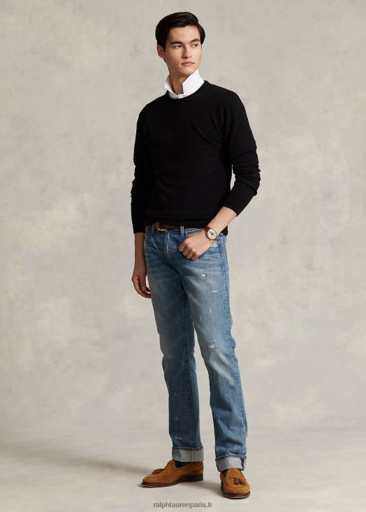 pull ras du cou en cachemire lavable 46T60T602 Hommes Ralph Lauren noir