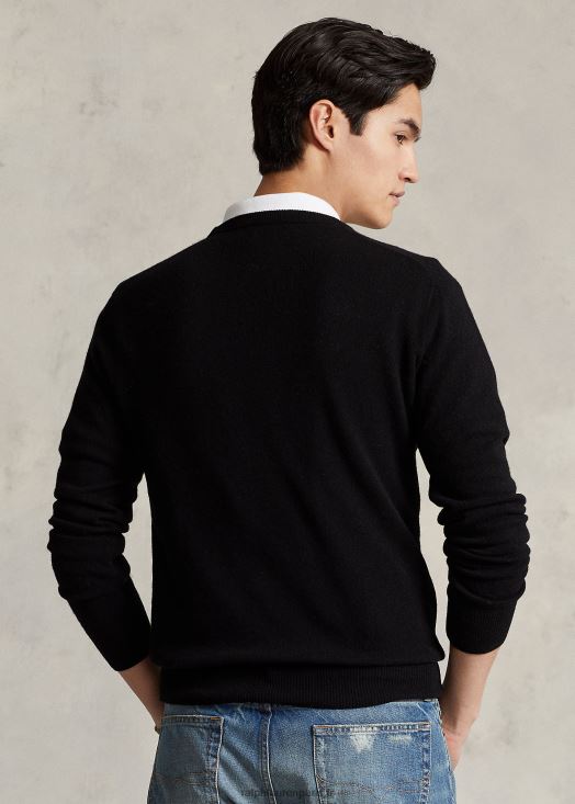 pull ras du cou en cachemire lavable 46T60T602 Hommes Ralph Lauren noir