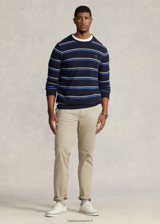 pull rayé en maille de coton 46T60T1330 Hommes Ralph Lauren combinaison marine