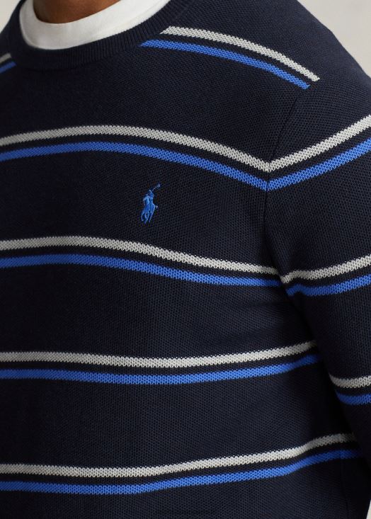 pull rayé en maille de coton 46T60T1330 Hommes Ralph Lauren combinaison marine