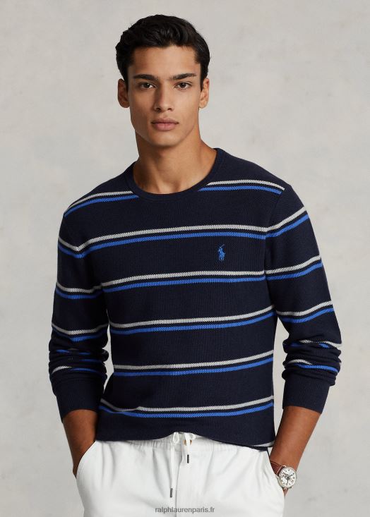 pull rayé en maille de coton 46T60T548 Hommes Ralph Lauren combinaison marine