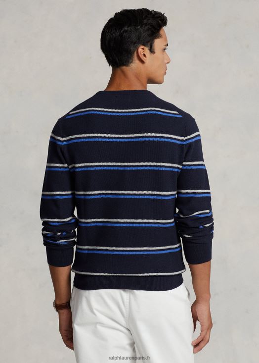pull rayé en maille de coton 46T60T548 Hommes Ralph Lauren combinaison marine