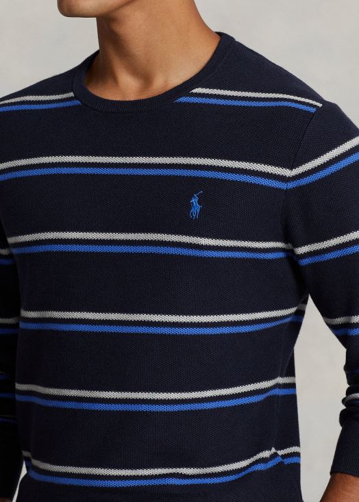 pull rayé en maille de coton 46T60T548 Hommes Ralph Lauren combinaison marine
