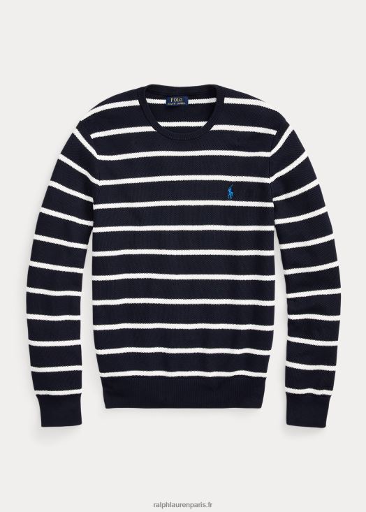 pull rayé en maille de coton 46T60T755 Hommes Ralph Lauren combo marine chasseur