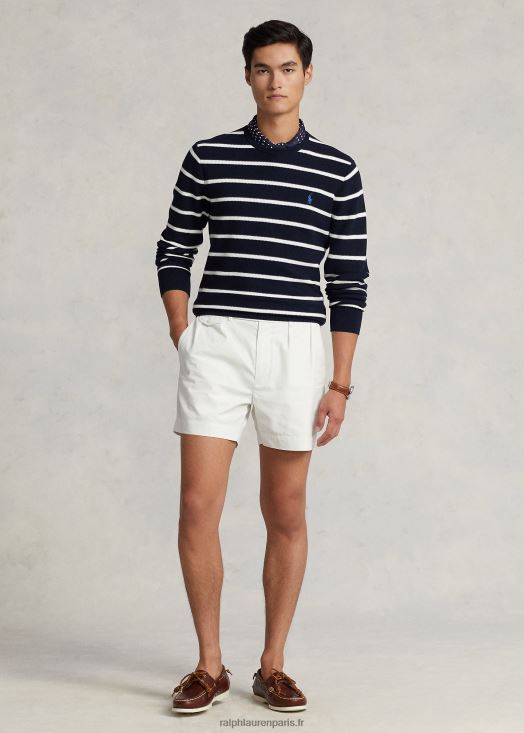 pull rayé en maille de coton 46T60T755 Hommes Ralph Lauren combo marine chasseur