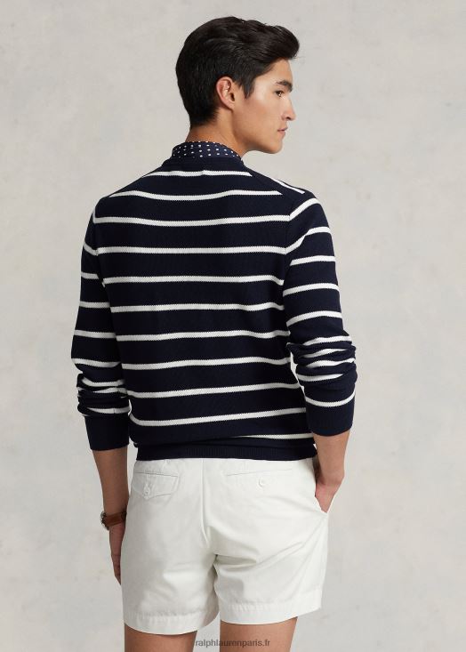 pull rayé en maille de coton 46T60T755 Hommes Ralph Lauren combo marine chasseur