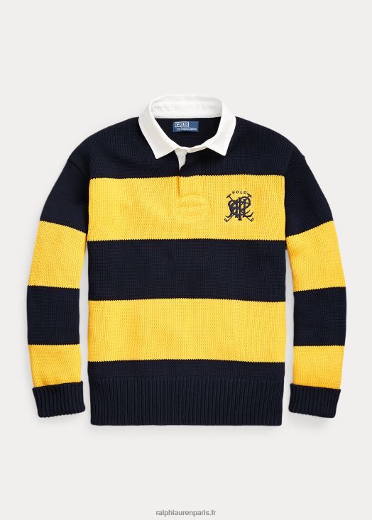pull rugby en coton rayé à blason 46T60T8483 Hommes Ralph Lauren marine multi