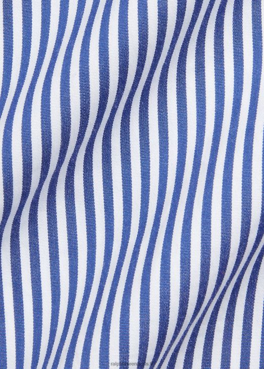 chemise ajustée en popeline rayée 46T60T8613 Hommes Ralph Lauren bleu blanc