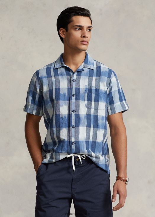 chemise camp classique en lin et coton 46T60T649 Hommes Ralph Lauren indigo