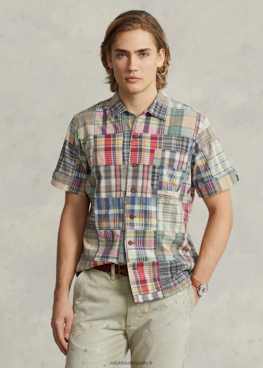 chemise camp madras patchwork coupe classique 46T60T1070 Hommes Ralph Lauren patchwork clé ouest