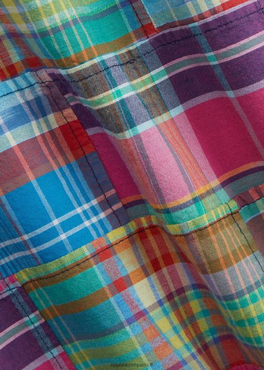 chemise camp madras patchwork coupe classique 46T60T779 Hommes Ralph Lauren patchwork madras ikat