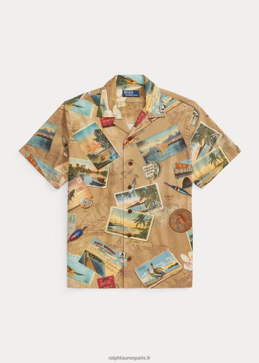 chemise chino coupe classique à imprimé carte postale 46T60T663 Hommes Ralph Lauren J'aimerais que tu sois ici