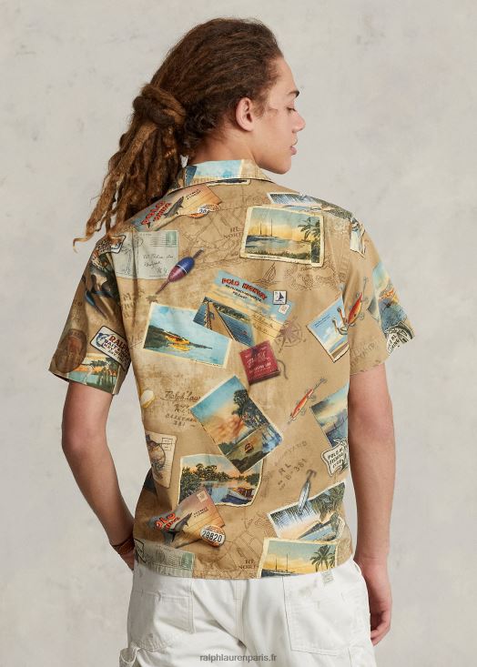 chemise chino coupe classique à imprimé carte postale 46T60T663 Hommes Ralph Lauren J'aimerais que tu sois ici