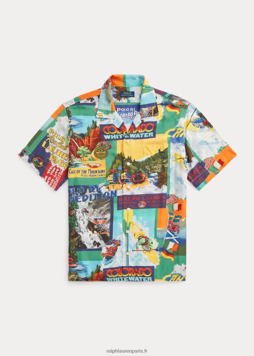 chemise de camp à imprimé kayak 46T60T714 Hommes Ralph Lauren expédition en kayak
