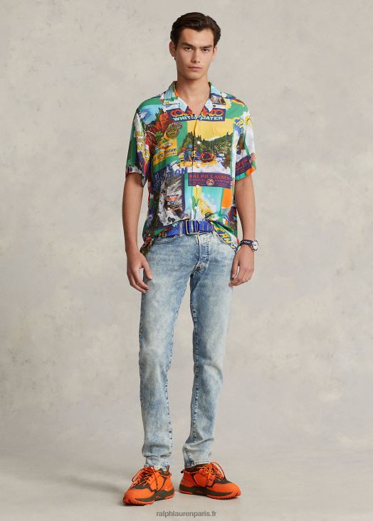 chemise de camp à imprimé kayak 46T60T714 Hommes Ralph Lauren expédition en kayak