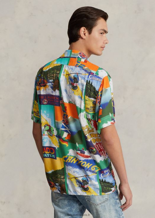 chemise de camp à imprimé kayak 46T60T714 Hommes Ralph Lauren expédition en kayak
