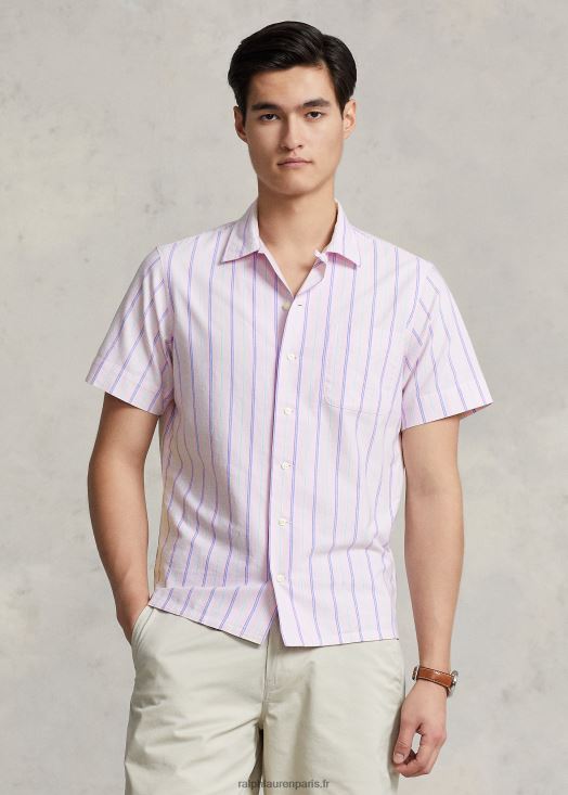 chemise de camp oxford à rayures coupe classique 46T60T728 Hommes Ralph Lauren multi rose/vert
