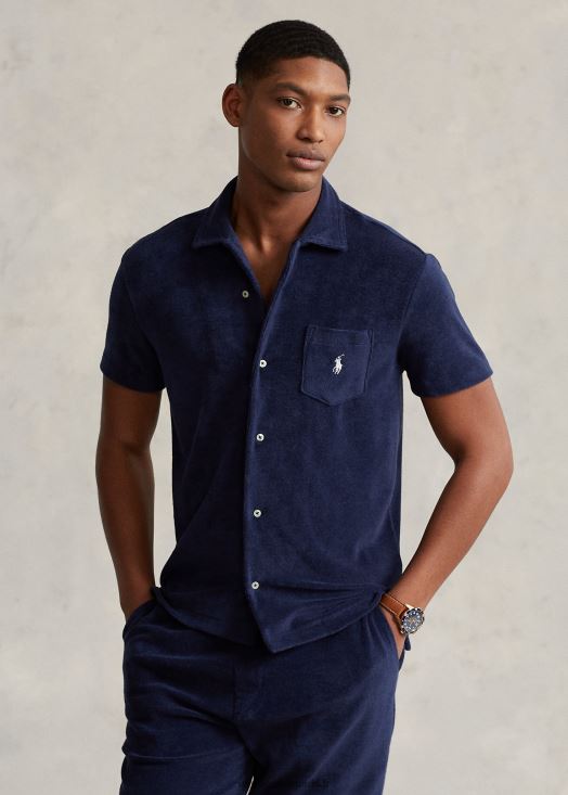 chemise de camp éponge 46T60T691 Hommes Ralph Lauren marine de newport