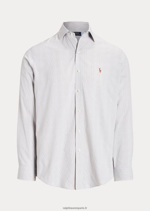 chemise de performance à carreaux coupe classique 46T60T8487 Hommes Ralph Lauren gris brouillard/blanc