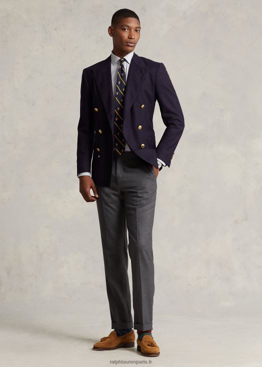 chemise de performance à carreaux coupe classique 46T60T8487 Hommes Ralph Lauren gris brouillard/blanc