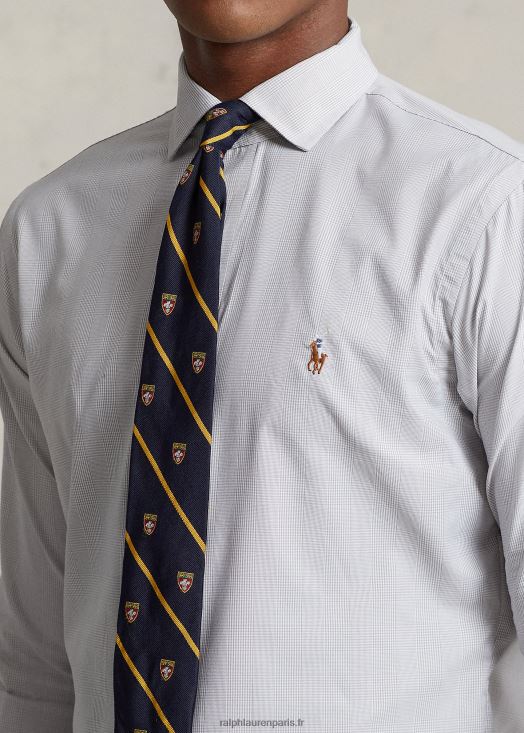 chemise de performance à carreaux coupe classique 46T60T8487 Hommes Ralph Lauren gris brouillard/blanc