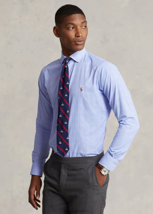 chemise de performance à carreaux coupe classique 46T60T8488 Hommes Ralph Lauren bleu clair/blanc