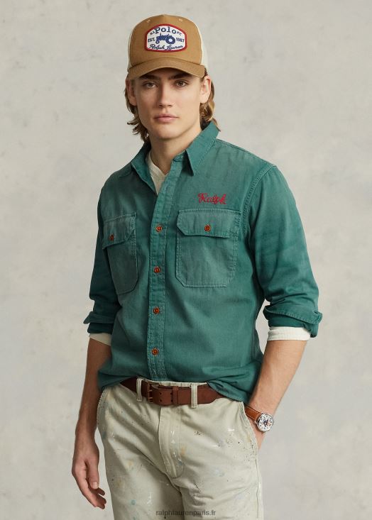 chemise de travail en jean coupe classique 46T60T8525 Hommes Ralph Lauren loraine emb