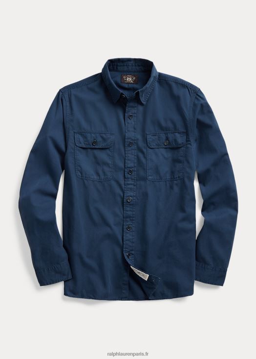 chemise de travail en sergé teint en pièce 46T60T1770 Hommes Ralph Lauren marine