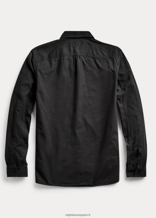 chemise de travail en sergé teint en pièce 46T60T8695 Hommes Ralph Lauren noir