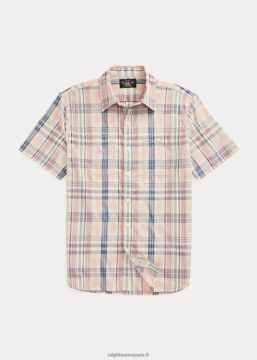 chemise de travail madras jacquard 46T60T1733 Hommes Ralph Lauren bleu/multicolore