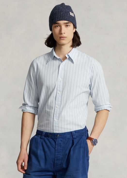 chemise dobby rayée coupe classique 46T60T1047 Hommes Ralph Lauren lt bleu/blanc multi