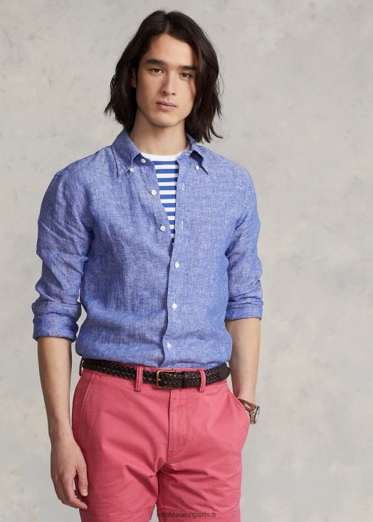 chemise en chambray de lin coupe ajustée 46T60T963 Hommes Ralph Lauren patrimoine royal