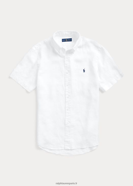 chemise en lin coupe classique 46T60T515 Hommes Ralph Lauren blanc