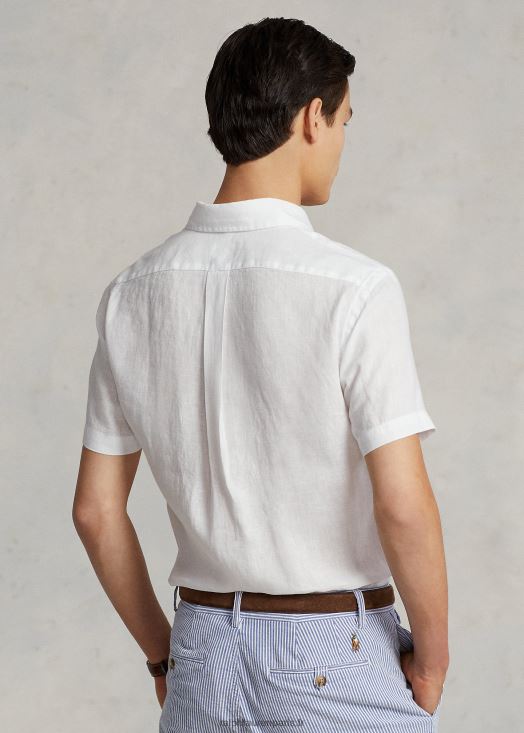 chemise en lin coupe classique 46T60T515 Hommes Ralph Lauren blanc