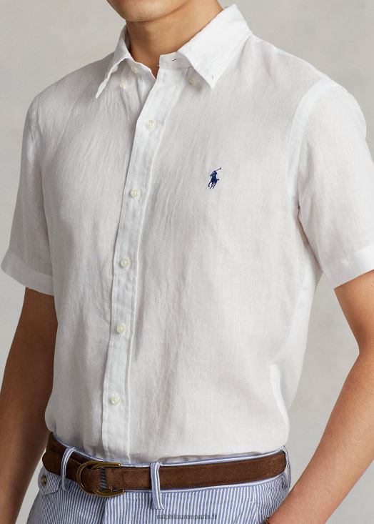 chemise en lin coupe classique 46T60T515 Hommes Ralph Lauren blanc