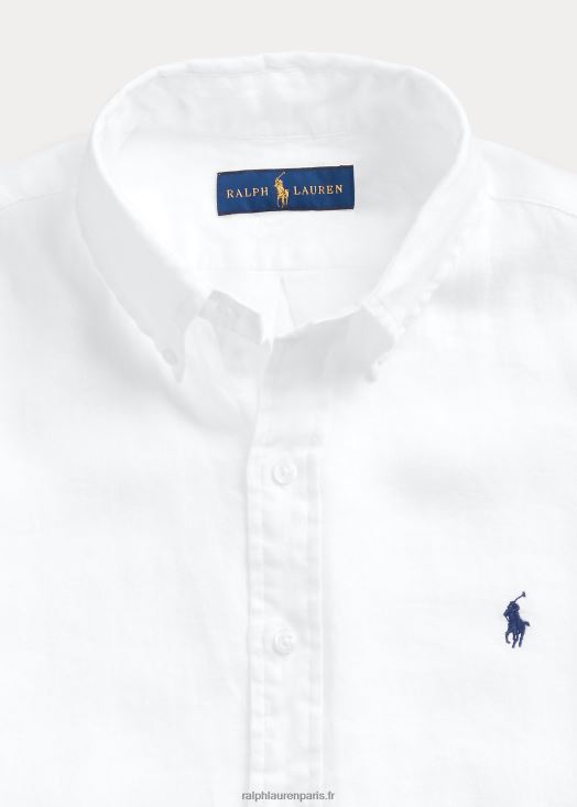 chemise en lin coupe classique 46T60T515 Hommes Ralph Lauren blanc