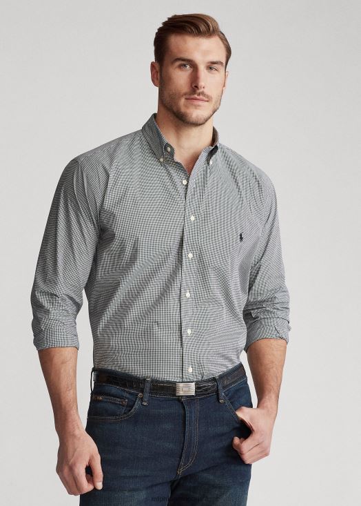 chemise en popeline à carreaux 46T60T1838 Hommes Ralph Lauren carreaux noir/blanc