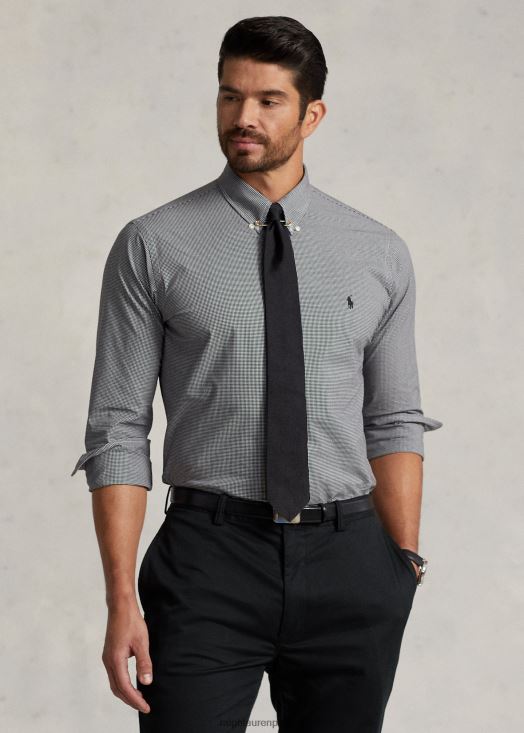 chemise en popeline stretch 46T60T1505 Hommes Ralph Lauren carreaux noir/blanc