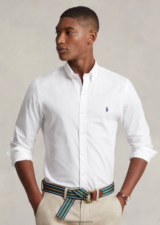 chemise en popeline stretch-toutes coupes 46T60T368 Hommes Ralph Lauren blanc