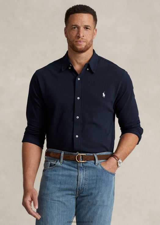 chemise en résille poids plume 46T60T1869 Hommes Ralph Lauren aviateur marine