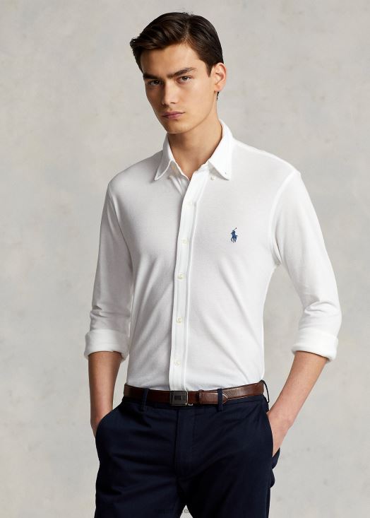 chemise en résille poids plume 46T60T411 Hommes Ralph Lauren blanc