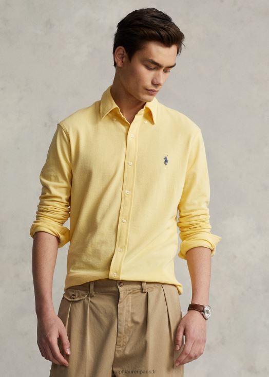 chemise en résille poids plume 46T60T416 Hommes Ralph Lauren maïs jaune
