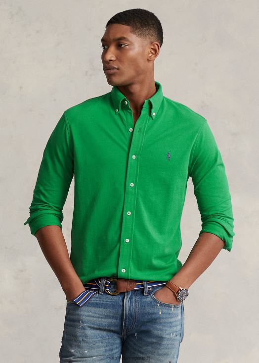 chemise en résille poids plume 46T60T417 Hommes Ralph Lauren vert optique