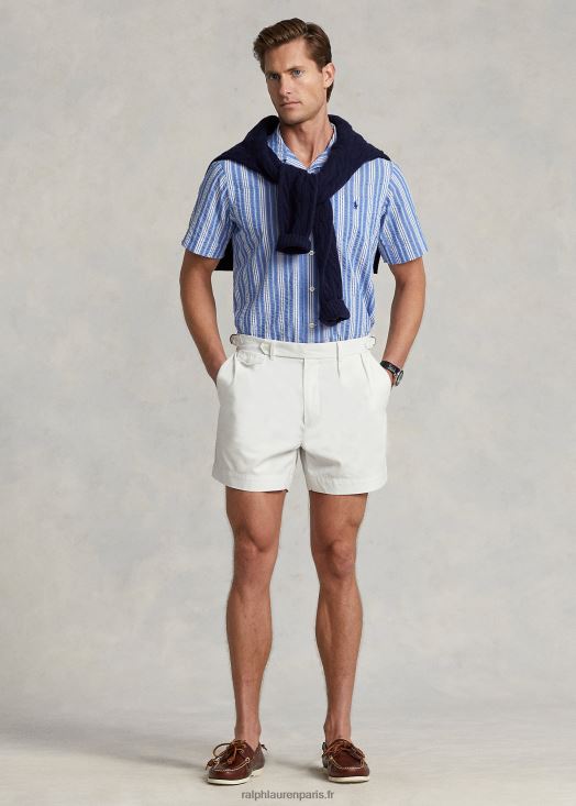 chemise en seersucker à rayures coupe classique 46T60T530 Hommes Ralph Lauren bleu blanc
