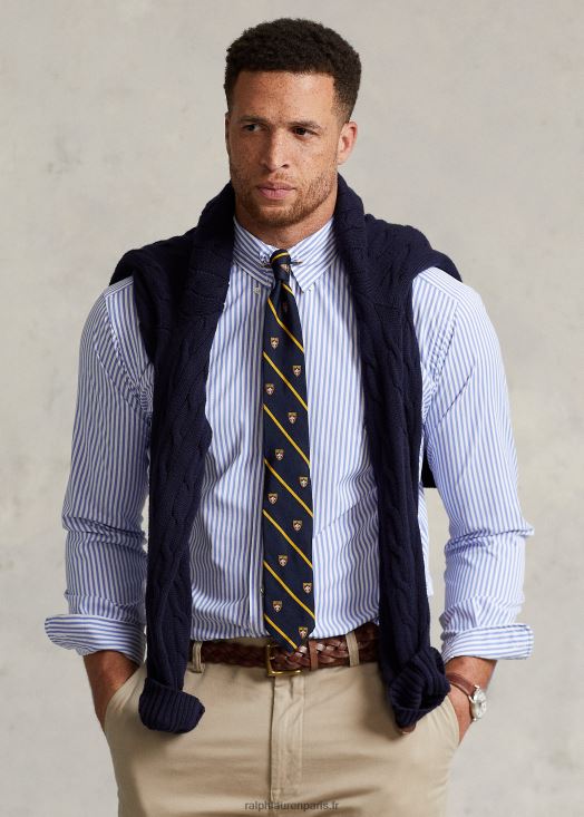 chemise en sergé de performance 46T60T1681 Hommes Ralph Lauren bleu blanc