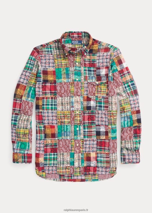 chemise madras patchwork coupe classique 46T60T8472 Hommes Ralph Lauren patchwork preppy
