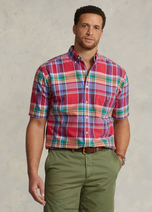 chemise oxford à carreaux 46T60T1463 Hommes Ralph Lauren multi rouge/marine - Cliquez sur l'image pour la fermer